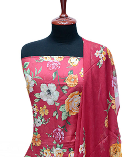 Puri Print Lawn C/Dupatta`25 D#7035 (SH Pink)