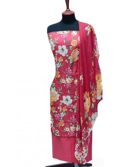 Puri Print Lawn C/Dupatta`25 D#7035 (SH Pink)
