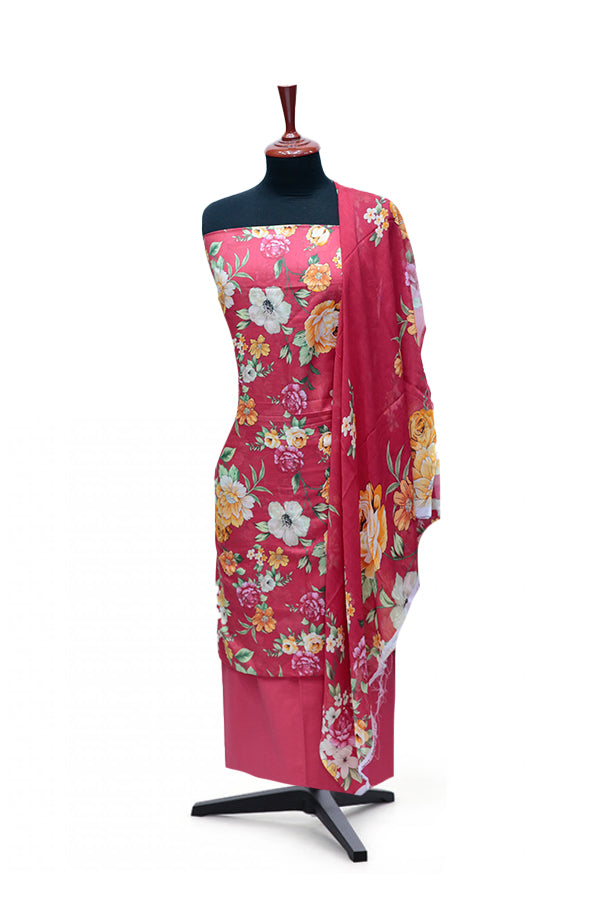 Puri Print Lawn C/Dupatta`25 D#7035 (SH Pink)