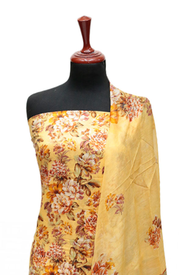 Puri Print Lawn C/Dupatta`25 D#7035 (Yellow)