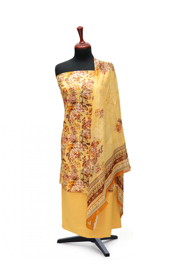 Puri Print Lawn C/Dupatta`25 D#7035 (Yellow)