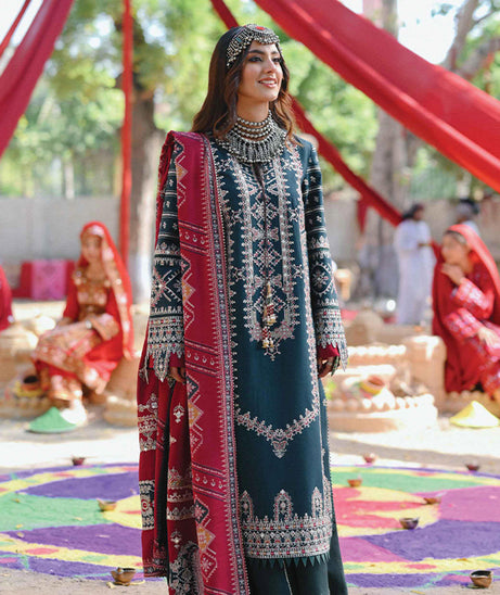 Qalamkar Sayonee Luxury Shawl Collection'22 K#01 GULNAAZ