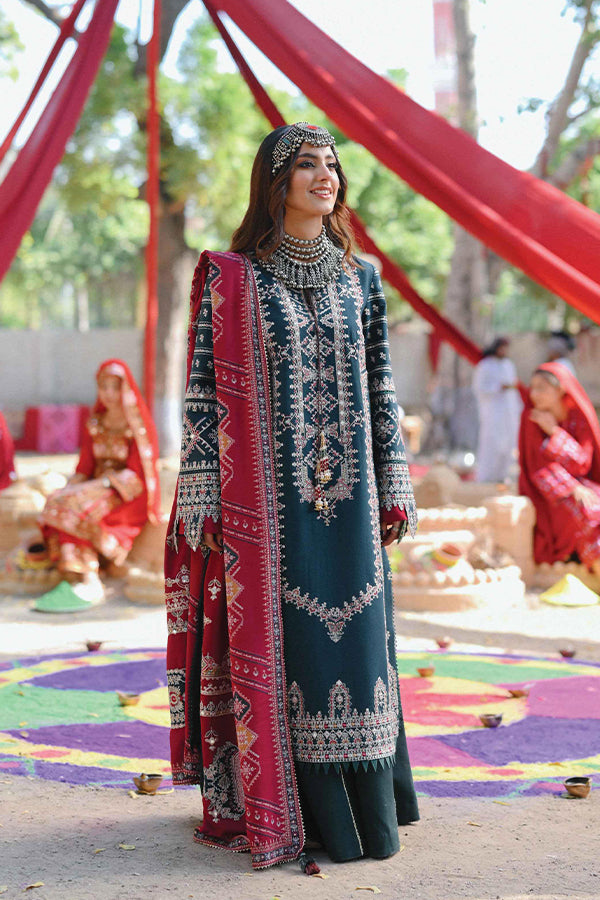 Qalamkar Sayonee Luxury Shawl Collection'22 K#01 GULNAAZ
