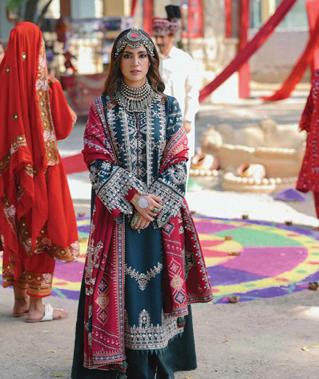 Qalamkar Sayonee Luxury Shawl Collection'22 K#01 GULNAAZ