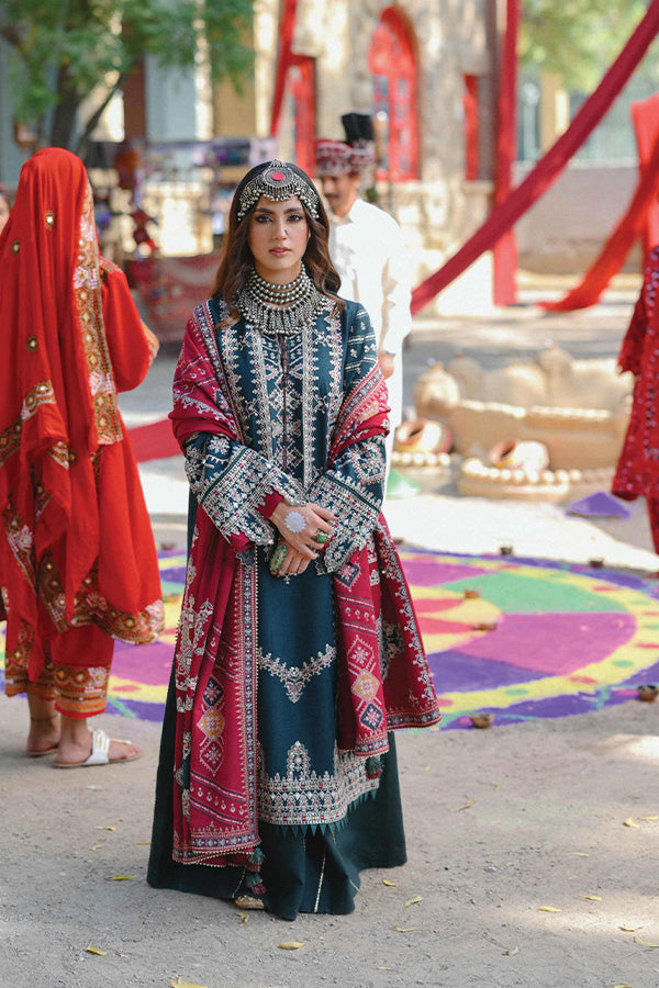 Qalamkar Sayonee Luxury Shawl Collection'22 K#01 GULNAAZ