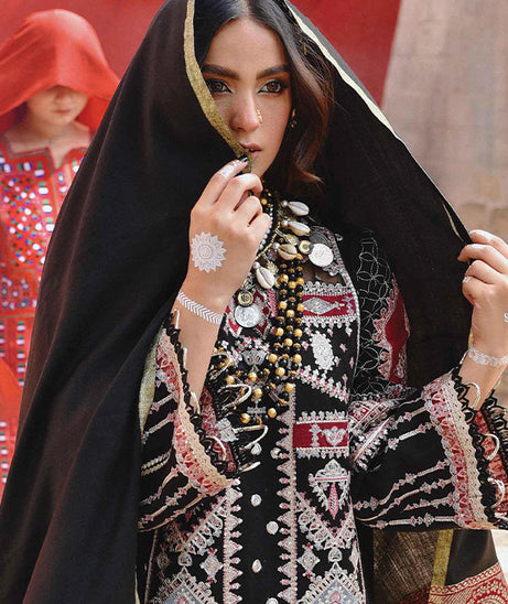 Qalamkar Sayonee Luxury Shawl Collection'22 K#02 HARAM