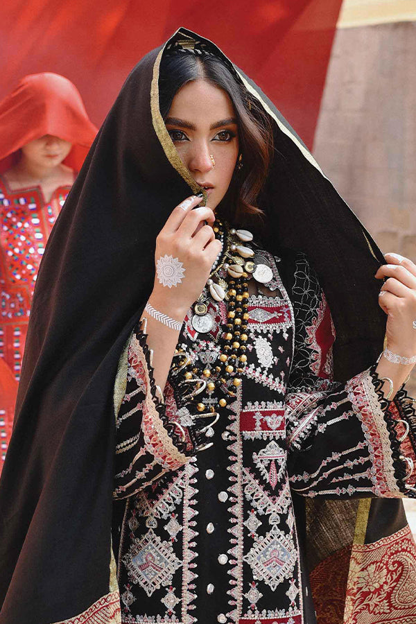 Qalamkar Sayonee Luxury Shawl Collection'22 K#02 HARAM