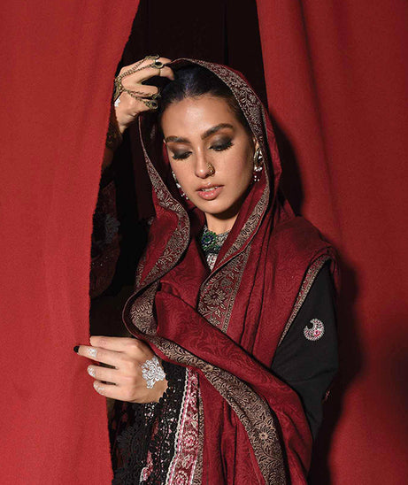 Qalamkar Sayonee Luxury Shawl Collection'22 K#05 FAHA