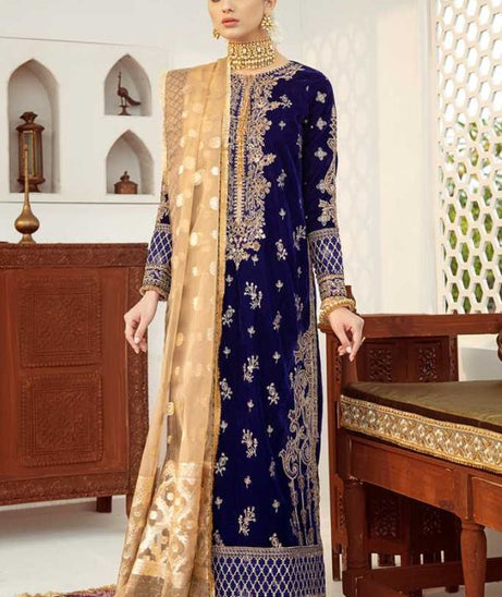 Qalamkar Luxury Velvet'20 V#2