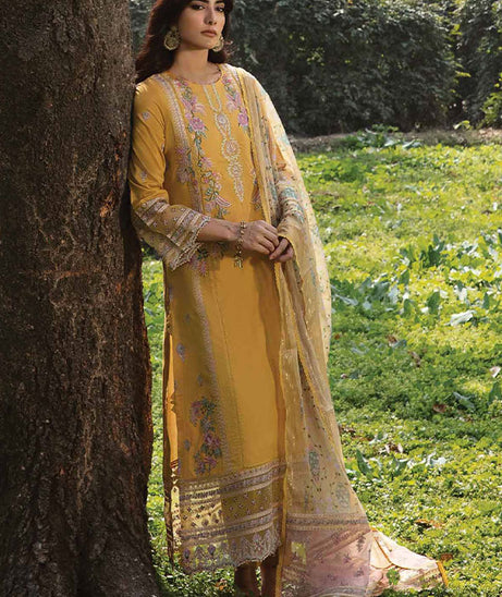 Qalamkar Qline Lawn Collection`23 AK#09 (MAHROSH)