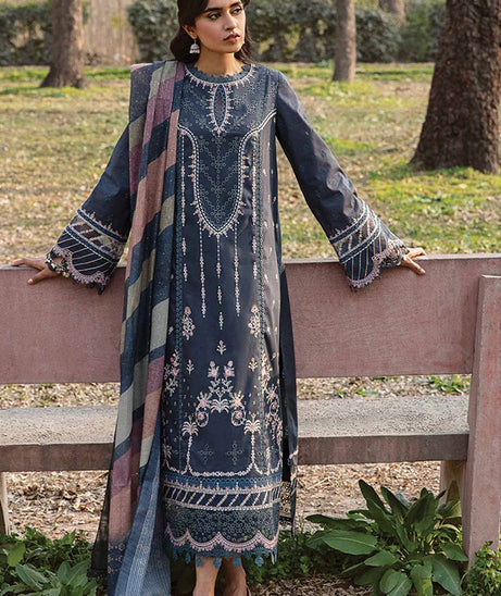 Qalamkar Qline Lawn Collection`23 AK#15 (SAFLIENI)