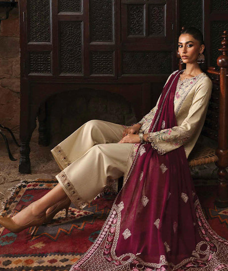 Qalamkar Qlinekari Linen`24 D#01