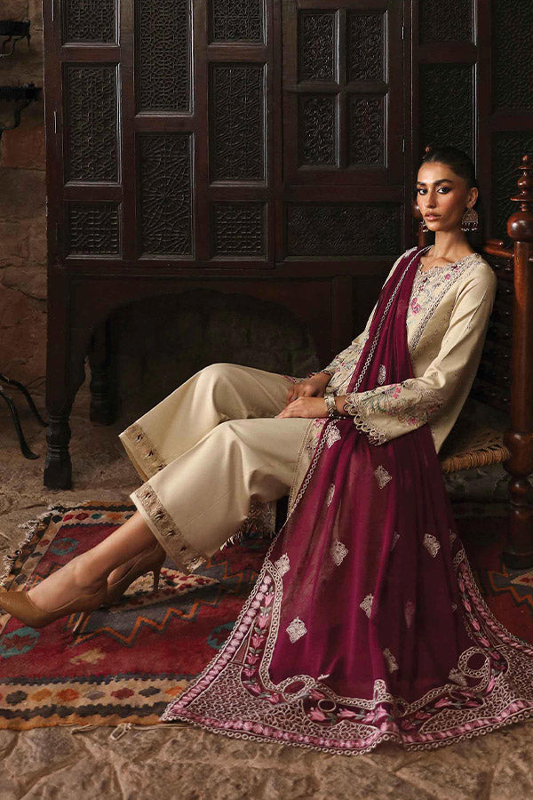 Qalamkar Qlinekari Linen`24 D#01