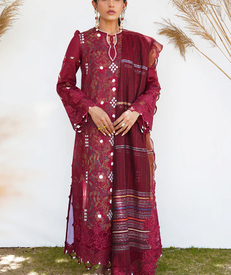 Qalamkar Qlinekari Lawn Collection ‘23 D#7 RUBY