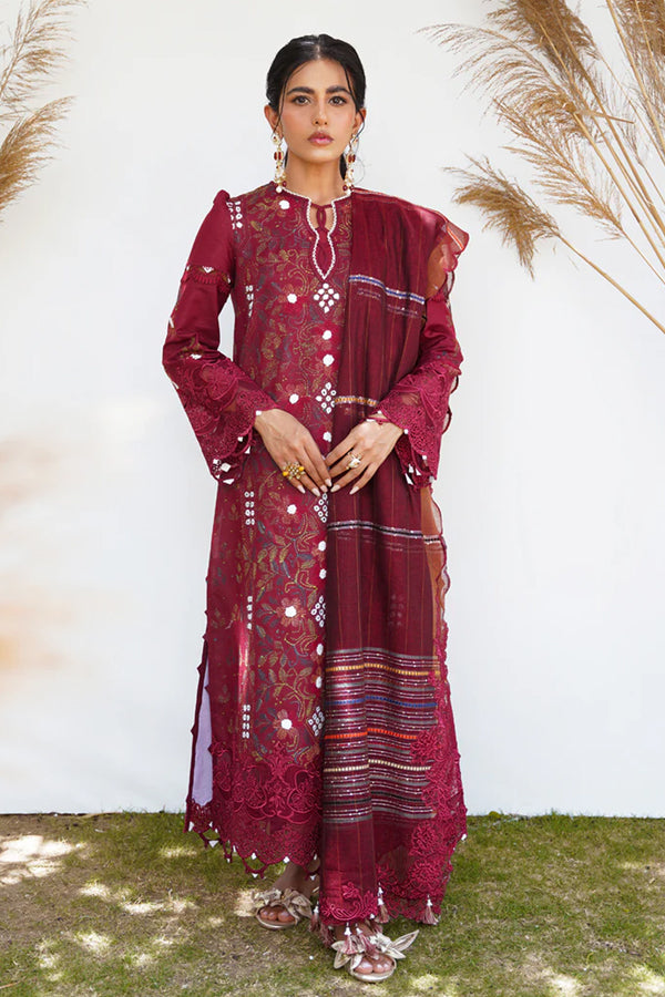 Qalamkar Qlinekari Lawn Collection ‘23 D#7 RUBY