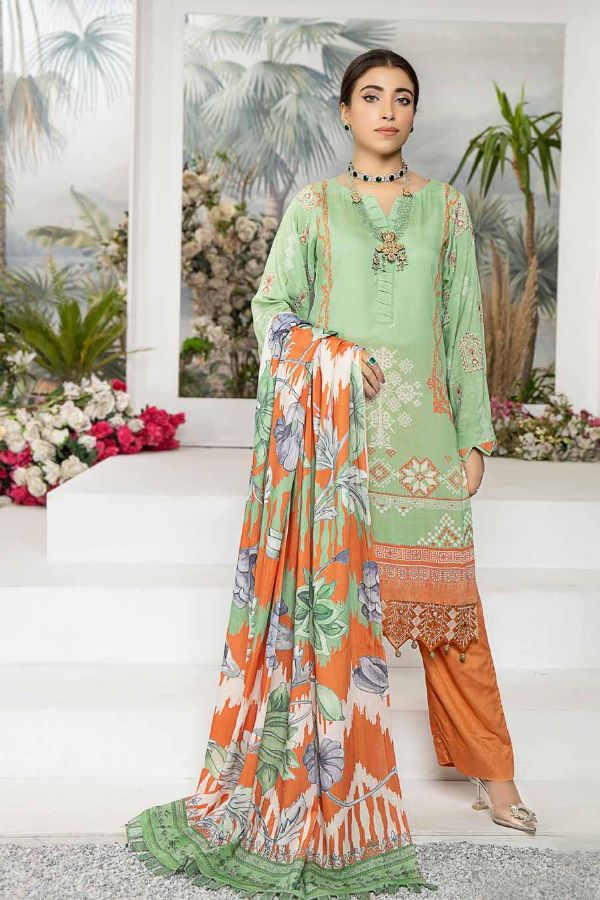 RA Aafreen Emb Slub Linen`22 D#7