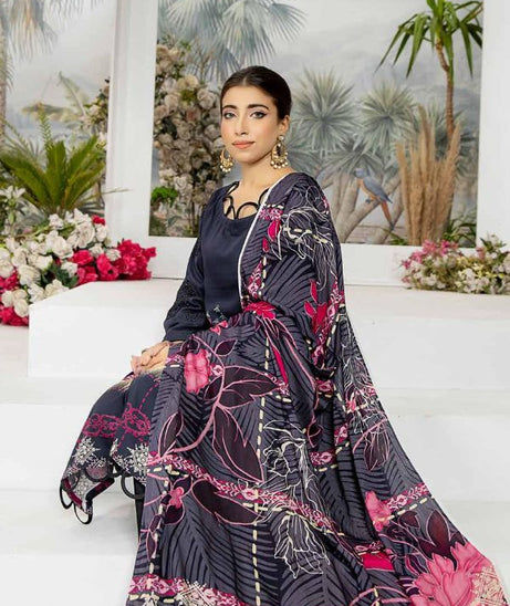 RA Aafreen Emb Slub Linen`22 D#8