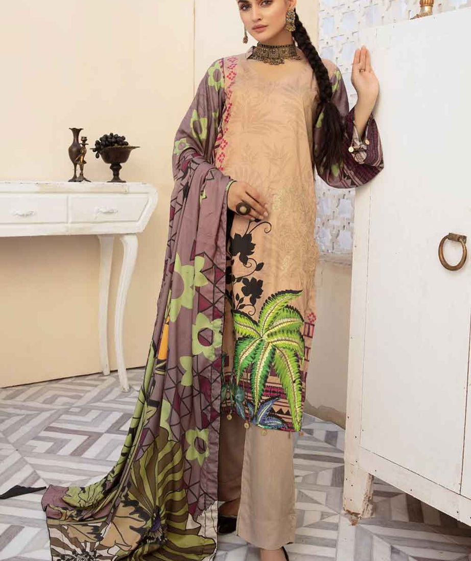 RA Bano Emb Corduroy Shawl'21 AF#57