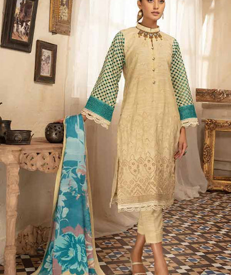 RA Blossom Emb P/Wool Shawl'21 D#05