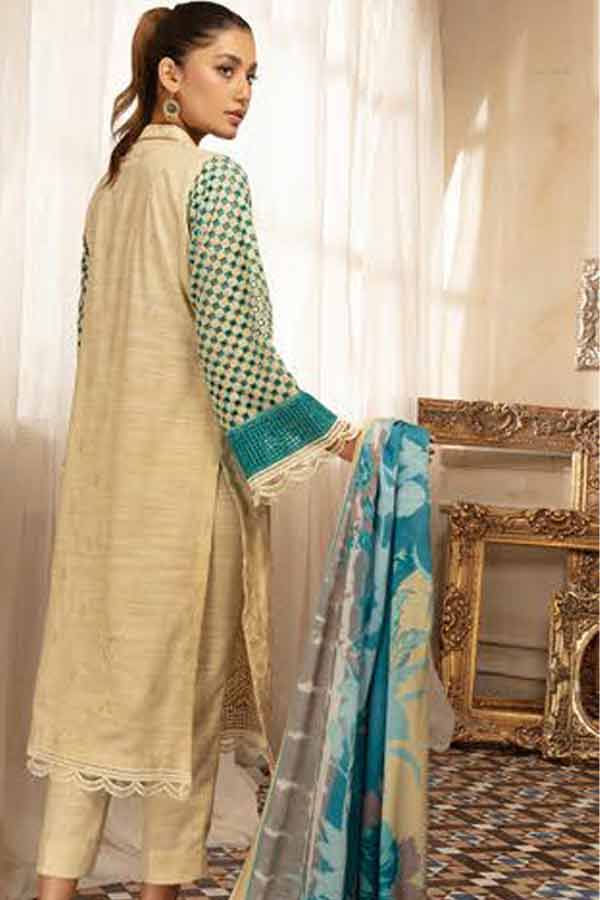 RA Blossom Emb P/Wool Shawl'21 D#05