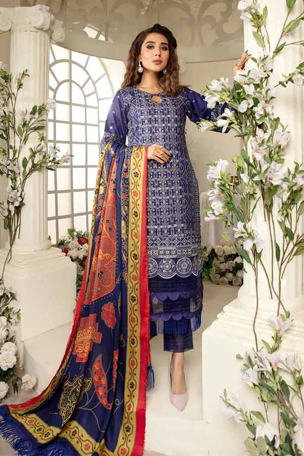 RA Blossom Emb Wool Shawl'21 D#2