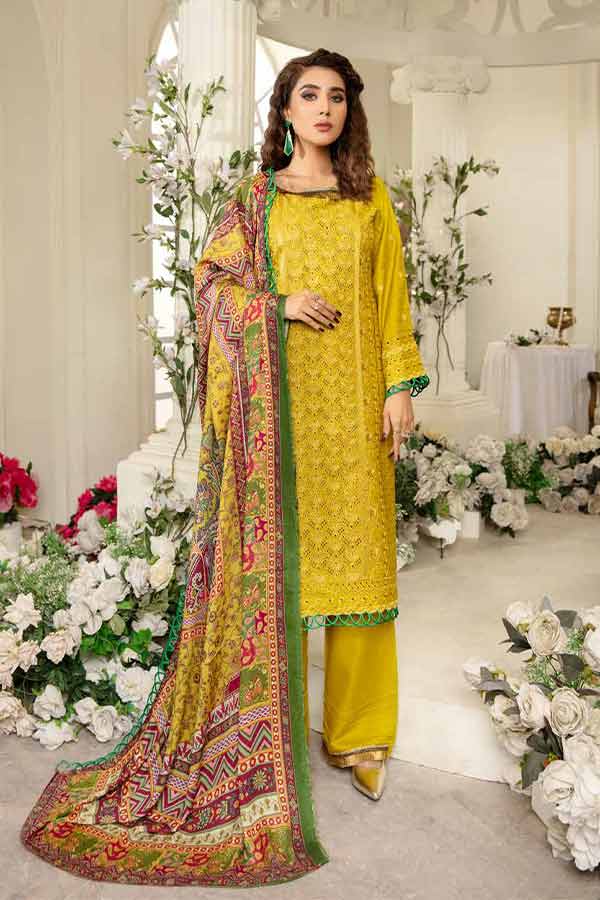 RA Blossom Emb Wool Shawl'21 D#5