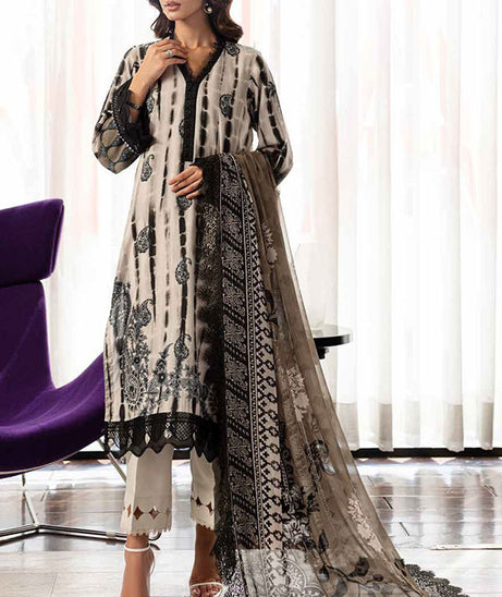 RA Nureh Print Chiffon Dupatta'24 SP#123