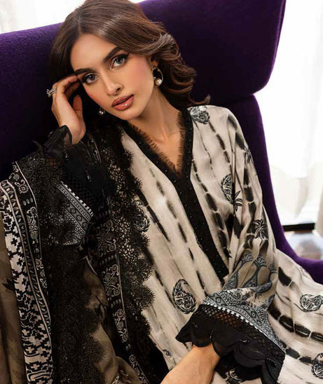 RA Nureh Print Chiffon Dupatta'24 SP#123