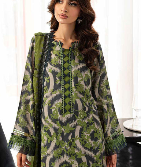 RA Nureh Print Chiffon Dupatta'24 SP#124