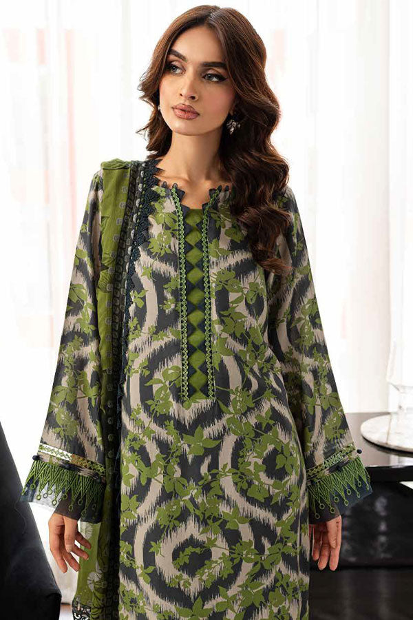 RA Nureh Print Chiffon Dupatta'24 SP#124