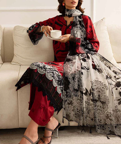 RA Nureh Print Chiffon Dupatta'24 SP#125