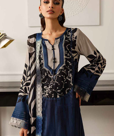 RA Nureh Print Chiffon Dupatta'24 SP#126