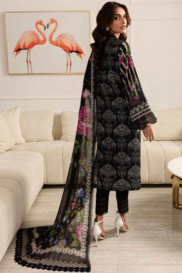 RA Nureh Print Chiffon Dupatta'24 SP#128