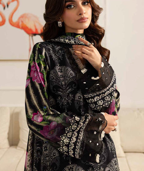 RA Nureh Print Chiffon Dupatta'24 SP#128