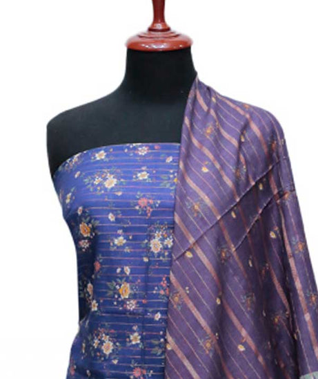 BA Zari Print Khaddar`24 D#01 Blue