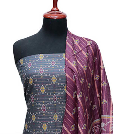 BA Zari Print Khaddar`24 D#01 D-Grey