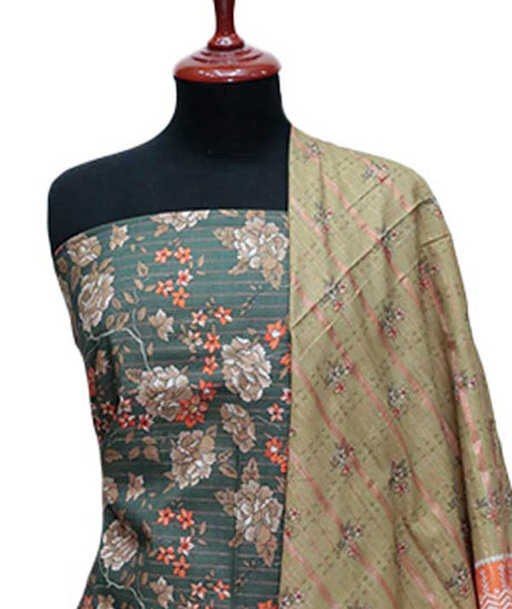 BA Zari Print Khaddar`24 D#01 D-Green