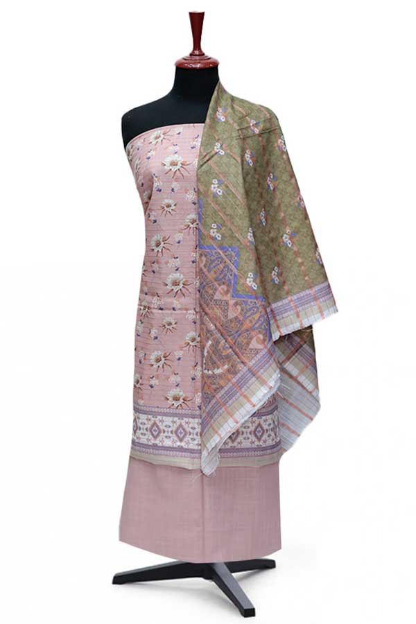 RA Zari Print Khaddar`24 D#01 LT-Pink