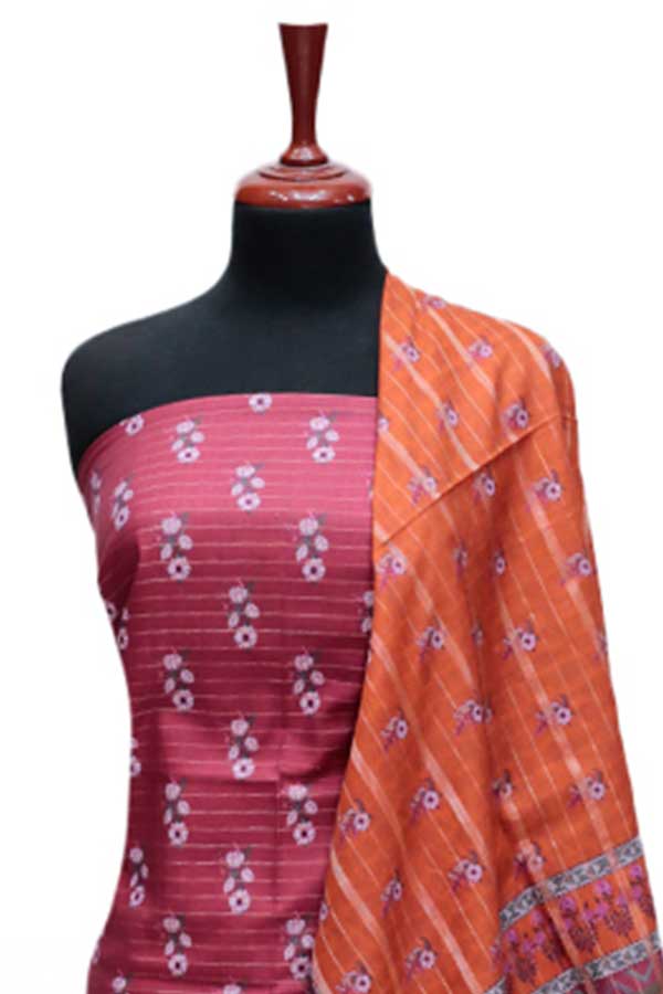 BA Zari Print Khaddar`24 D#01 Maroon