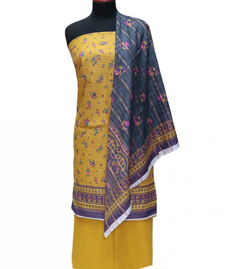BA Zari Print Khaddar`24 D#01 Mustard