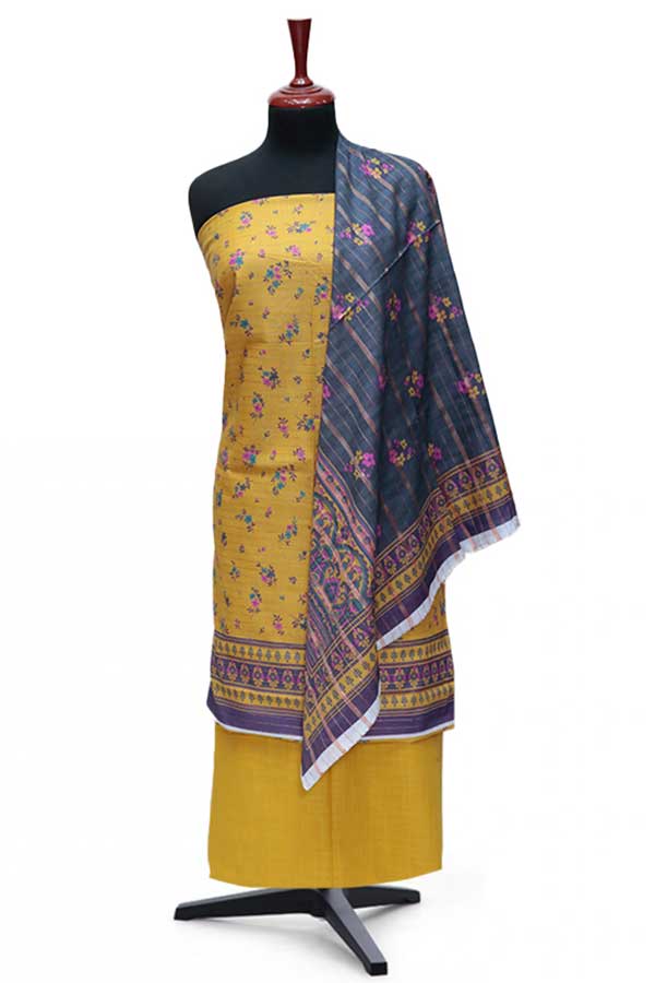 BA Zari Print Khaddar`24 D#01 Mustard