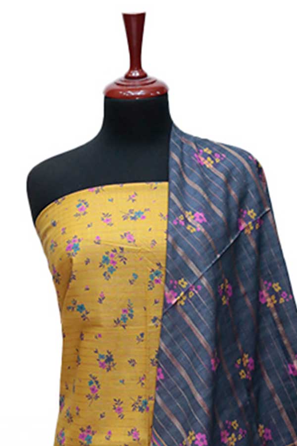 BA Zari Print Khaddar`24 D#01 Mustard