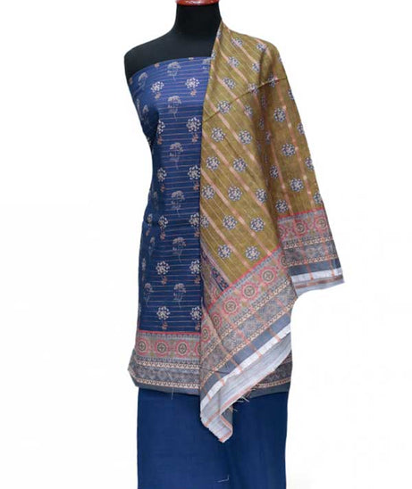 BA Zari Print Khaddar`24 D#01 Royal Blue