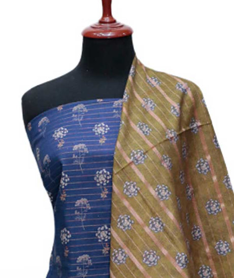 BA Zari Print Khaddar`24 D#01 Royal Blue