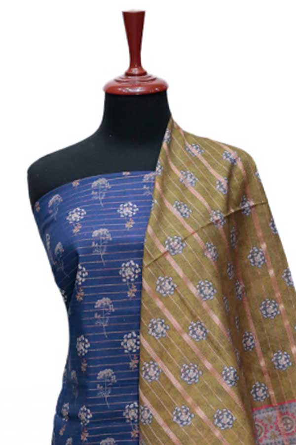 BA Zari Print Khaddar`24 D#01 Royal Blue