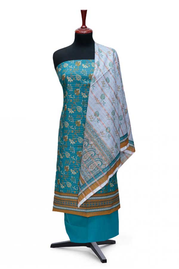 BA Zari Print Khaddar`24 D#01 Sea Green