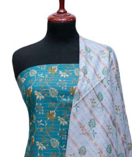 BA Zari Print Khaddar`24 D#01 Sea Green