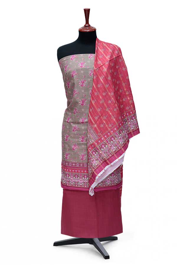 BA Zari Print Khaddar`24 D#01 Sh-Pink