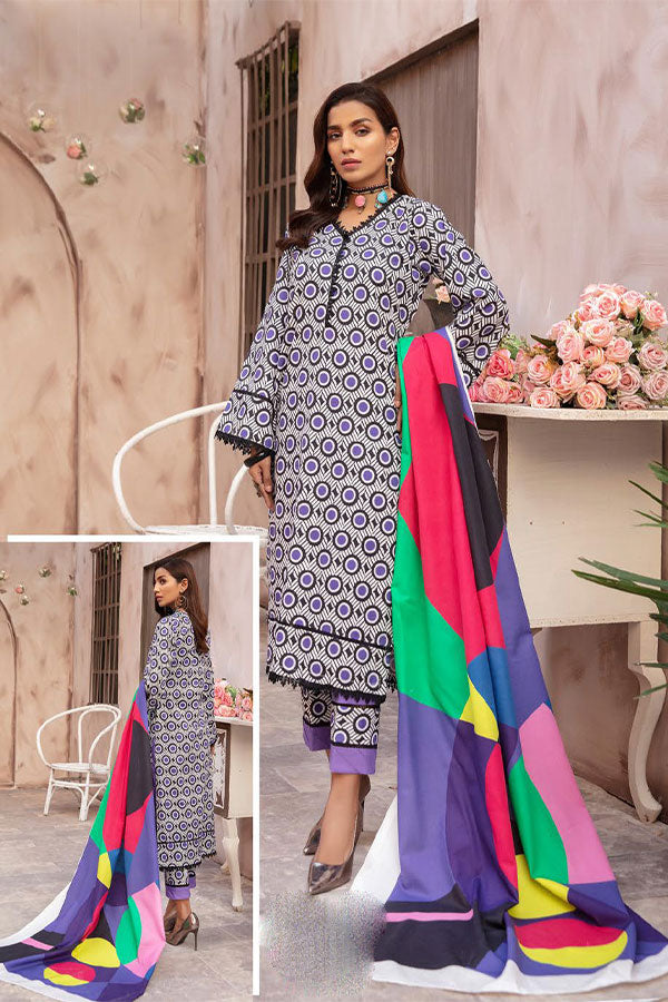 RA Zarki`s Printed Khaddar`21 D#06