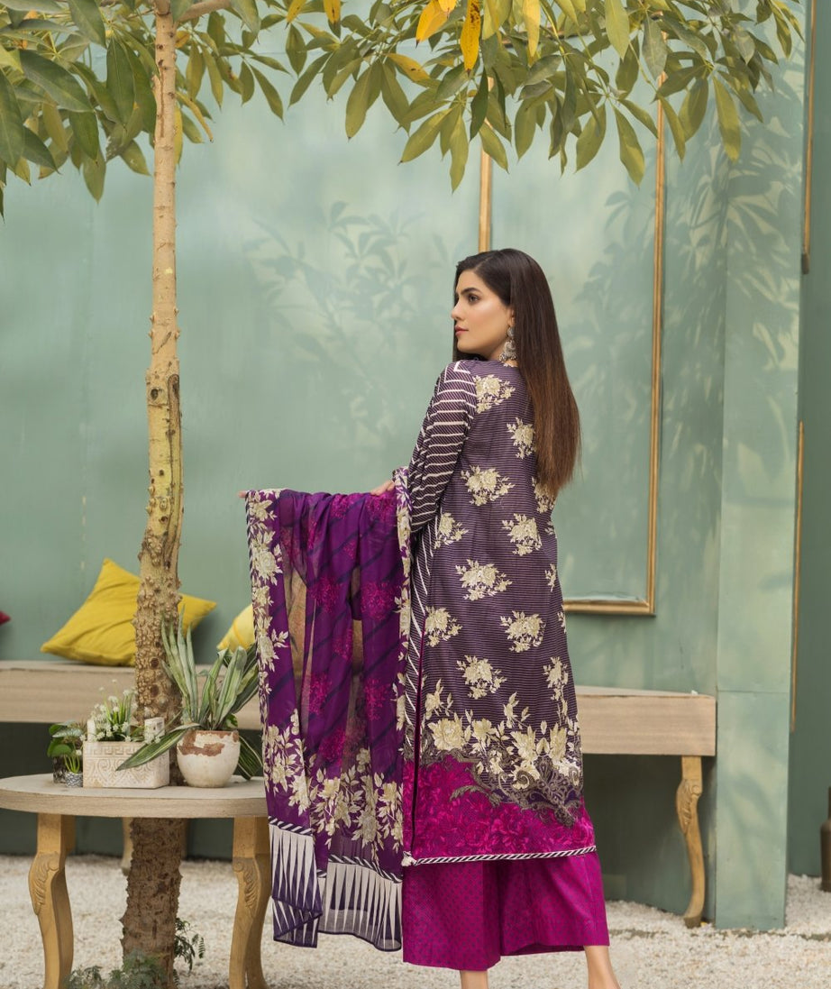 Ittehad Crystal Lawn'21 D # 21134 Purple